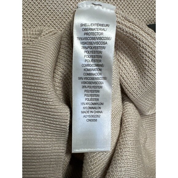 Adrianna Papell Women's Medium Crew Neck Sweater 3/4 Mesh Champagne Blush - Picture 12 of 16